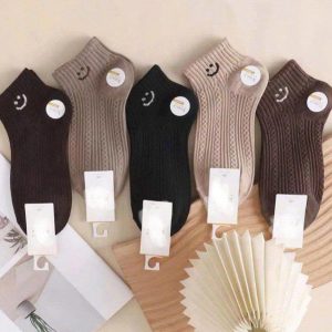 جوراب مچی زنانه طرح لبخند نخ پنبه Soc101 فروشگاه برایاشاپ