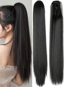 اکستنشن مو دم اسبی کلیپسی ابریشمی طبیعی Mho409 فروشگاه برایاشاپ
