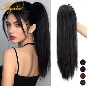 اکستنشن مو دم اسبی کلیپسی ابریشمی طبیعی Mho409 فروشگاه برایاشاپ