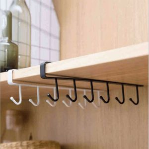 آویز کفگیر ملاقه 6 قلابه فلزی نظم دهنده آشپزخانه Gam35 فروشگاه برایاشاپ