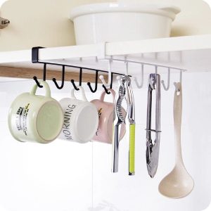 آویز کفگیر ملاقه 6 قلابه فلزی نظم دهنده آشپزخانه Gam35 فروشگاه برایاشاپ